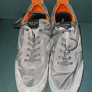 Rag & Bone Men's Sneakers in Gray with Orange Highlights